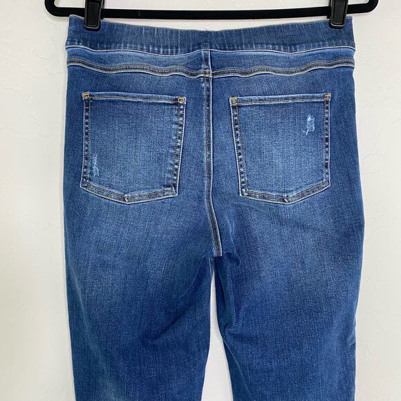 Spanx Medium Wash Distressed Ankle Skinny Jeans Medium - Picture 7 of 9